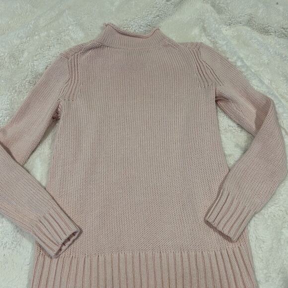 J. Crew Always XS Pink Rollneck Pullover Thick Knit Sweater Fisherman Preppy 90s - Picture 3 of 5